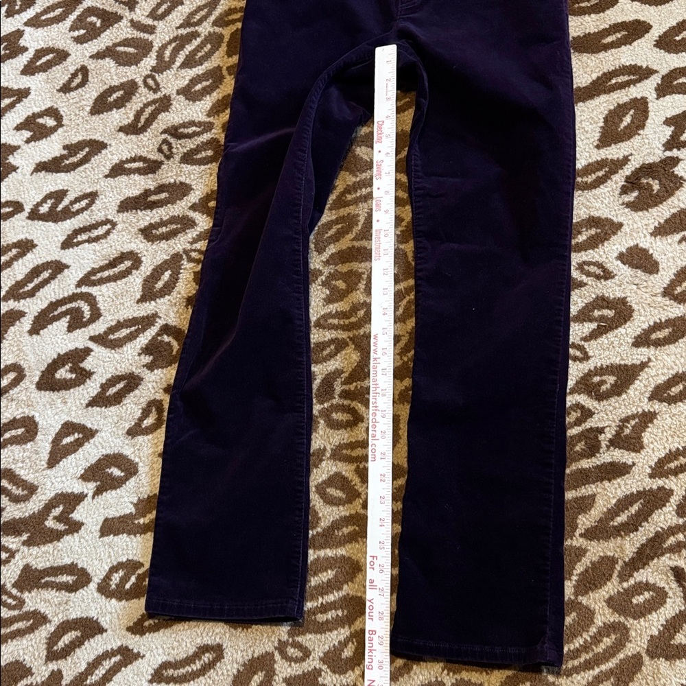 Dark Purple CHAPS Denim Velvety Corduroy Pants Womens 8 Straight leg high waist - Picture 8 of 9